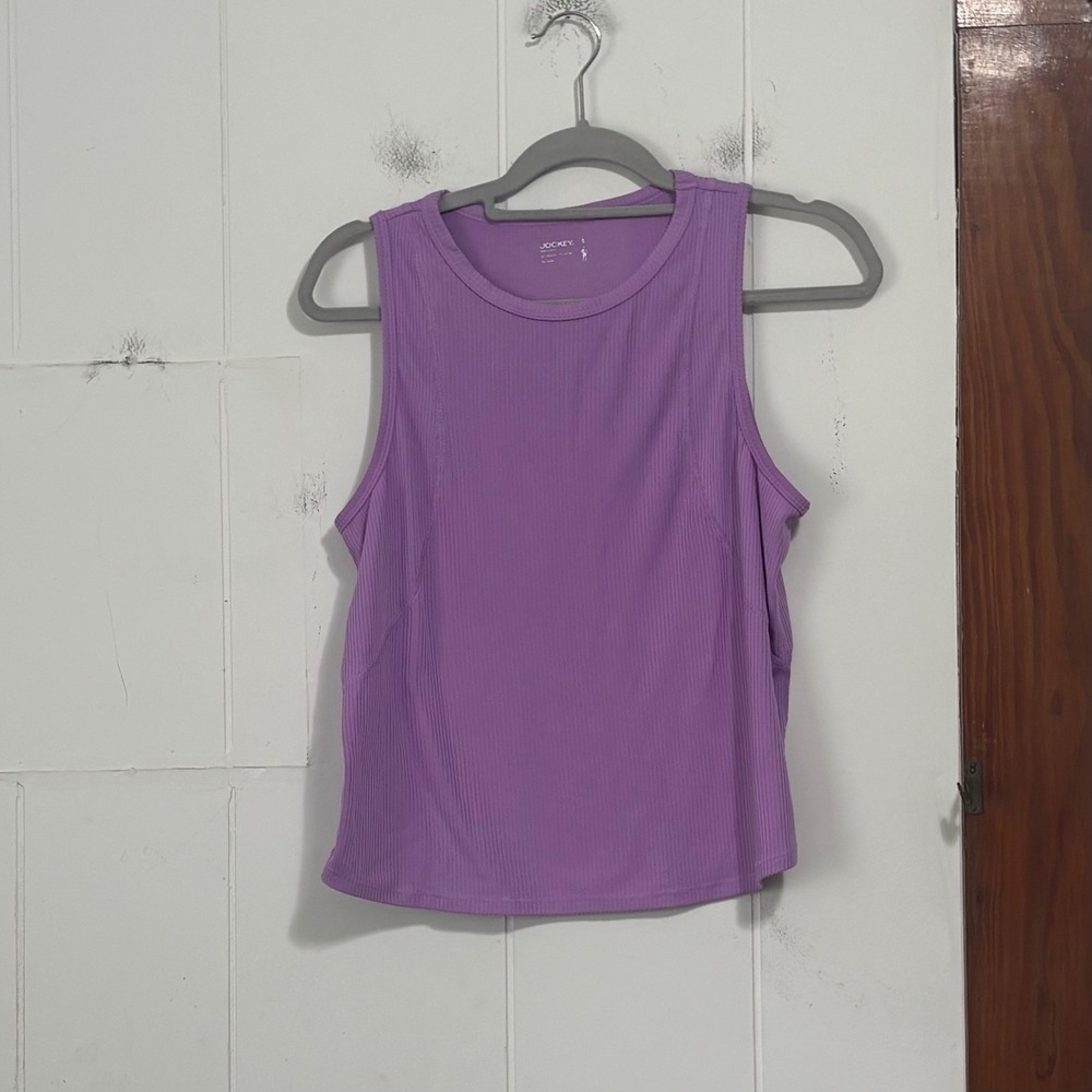 Jockey‎ Sport Womens Purple Ribbed Muscle Tank Top Sleeveless Activewear Small